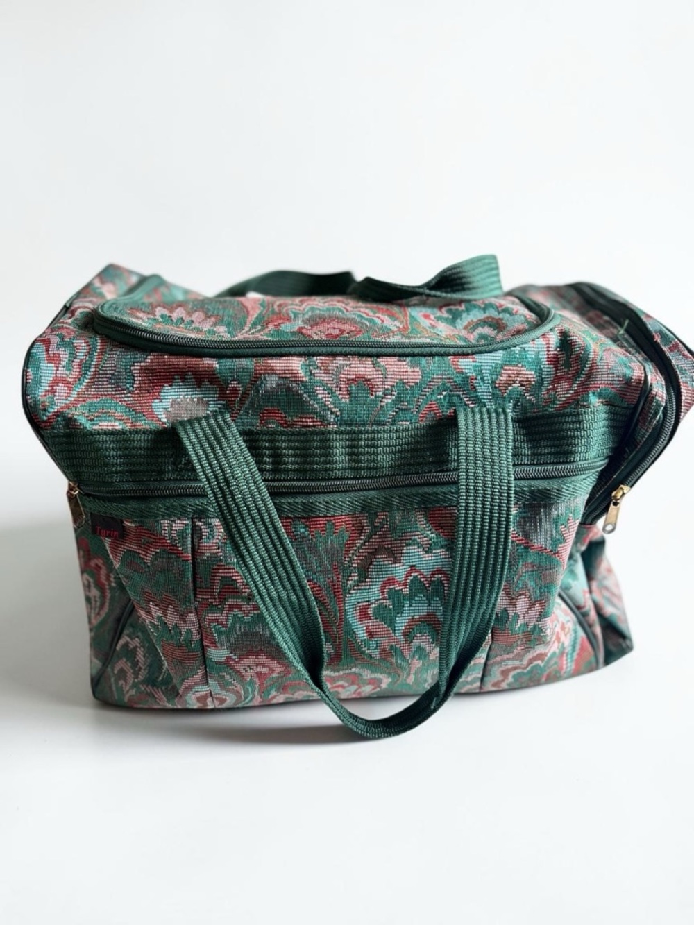 Vintage Turin Tapestry Floral Travel Bag Weekender Boho